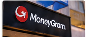 Fachada com logotipo da MoneyGram, serviço de envio e recebimento de dinheiro do exterior.